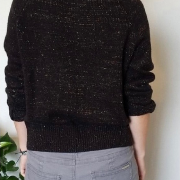 H&M Knit Raglan Black & Gold Scoop Neck Sweater - Picture 11 of 12